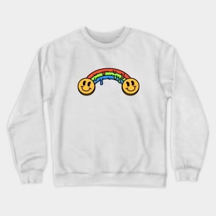 Dripping Rainbow Acid Smileys Crewneck Sweatshirt